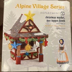 Department 56 Alpine Village Christmas Market Tree Topper Booth